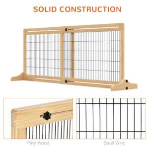 Pawhut Adjustable Wooden Pet Gate