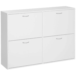 Shoe Cabinet Wooden 4 Drawer White