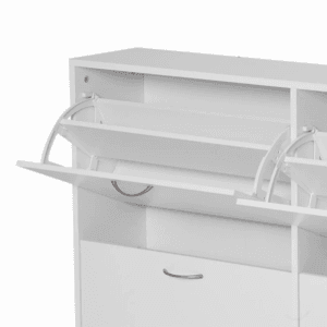 Shoe Cabinet Wooden 4 Drawer White