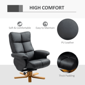 Faux Leather Recliner Chair w/ Footrest