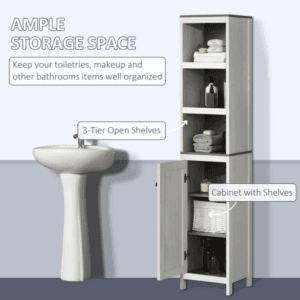 Tall Bathroom Storage Cabinet Linen Tower