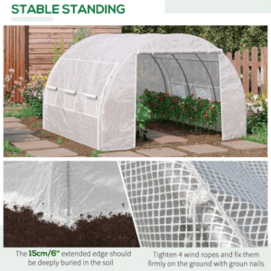 Outsunny Polytunnel Greenhouse Steel
