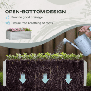 Outsunny Raised Planter Galv Steel