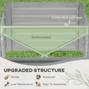 Outsunny Raised Planter Galv Steel