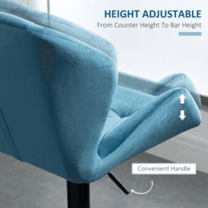 Homcom Bar Stools Set of 2 Velvet-Touch