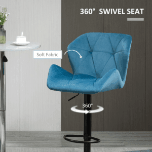 Homcom Bar Stools Set of 2 Velvet-Touch