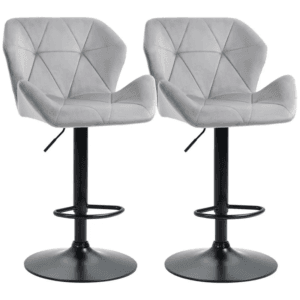 Homcom Bar Stools Set of 2 Velvet-Touch