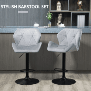 Homcom Bar Stools Set of 2 Velvet-Touch