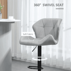 Homcom Bar Stools Set of 2 Velvet-Touch