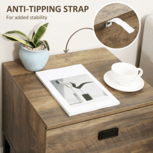 Homcom Bed Side Table Metal Frame