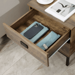 Homcom Bed Side Table Metal Frame