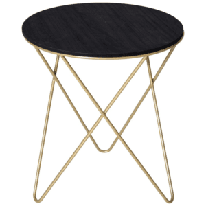 Homcom Round Coffee Table Black & Gold