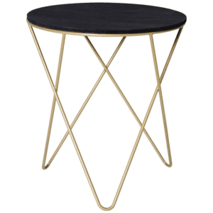 Homcom Round Coffee Table Black & Gold