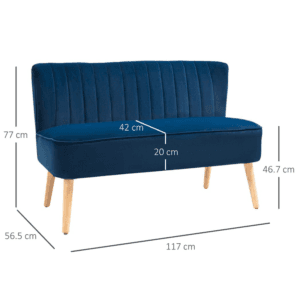 HOMCOM Velvet Feel Double Sofa HOMCOM Velvet Feel Double Sofa