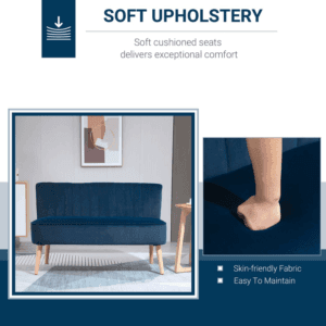 HOMCOM Velvet Feel Double Sofa HOMCOM Velvet Feel Double Sofa