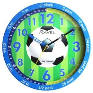 Ravel 25cm Time-Teacher Wall Clock - Blue Football