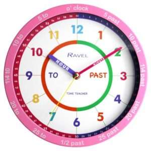 Ravel Wall Clock 25cm Time-Teacher Pink