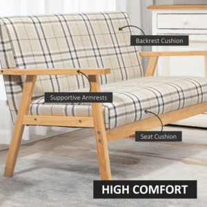 Homcom Sofa 2 Seater w/ Wood Frame