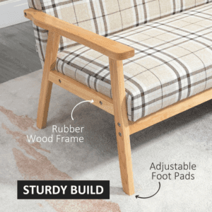 Homcom Sofa 2 Seater w/ Wood Frame