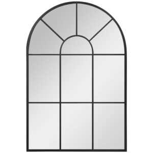 Homcom Arched Window Wall Mirror Black