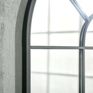 Homcom Arched Window Wall Mirror Black