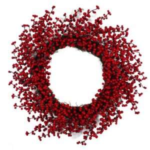 Leaf Wreath 60cm Christmas Red Berry