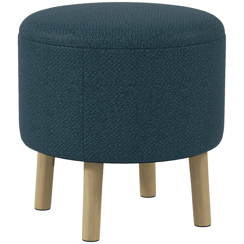 HOMCOM Round Stool Storage Ottoman HOMCOM Round Stool Storage Ottoman