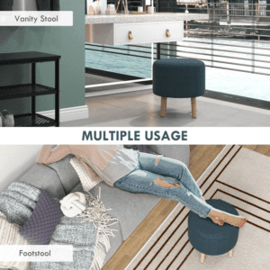 HOMCOM Round Stool Storage Ottoman HOMCOM Round Stool Storage Ottoman