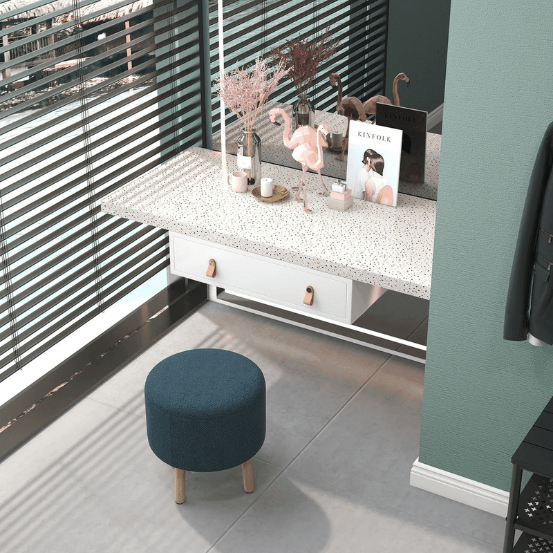 HOMCOM Round Stool Storage Ottoman HOMCOM Round Stool Storage Ottoman