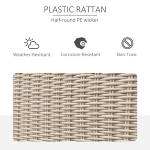 Outsunny Garden Dining Set 5pc Rattan