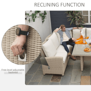 Outsunny Garden Dining Set 5pc Rattan