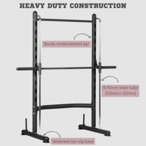 Homcom Squat Rack with Pull Up Bar Adjustable