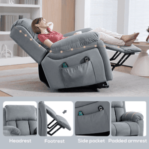 Homcom Recliner & Riser Massage Heat