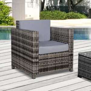Outsunny Rattan Single Sofa Armchair