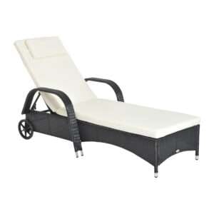Outsunny Sun Lounger Rattan Recliner