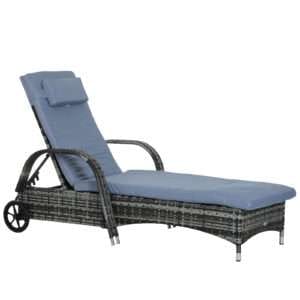 Outsunny Sun Lounger Rattan Recliner