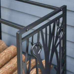 Homcom Wood Log Rack Heavy Duty