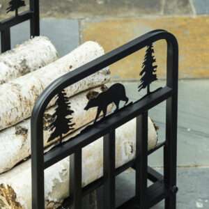 Homcom Log Rack Curved Wood Storage