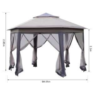 Outsunny Gazebo 4.05m x 4.05m Metal