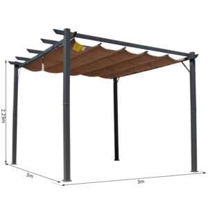 Outsunny Pergola Awning Brown/Black