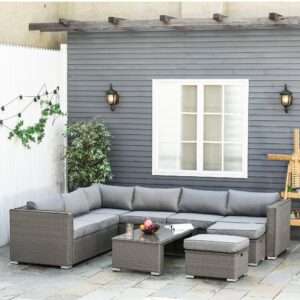 Outsunny Corner Sofa Set 6pc PE Rattan
