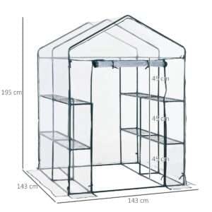 Outsunny Greenhouse Steel Frame 2 Shelves