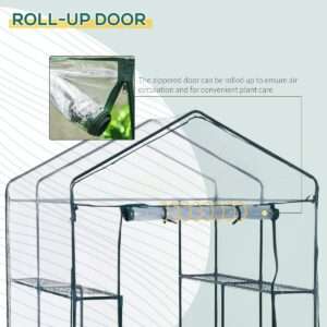 Outsunny Greenhouse Steel Frame 2 Shelves