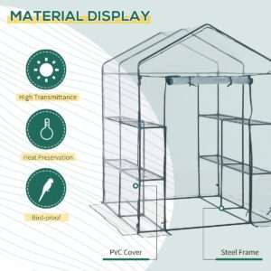Outsunny Greenhouse Steel Frame 2 Shelves