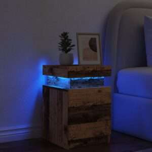 vidaXL 2 Bedside Cabinets w/ LED Lights