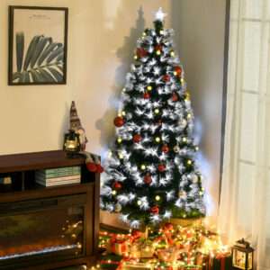 Homcom 6ft White Light Christmas Tree