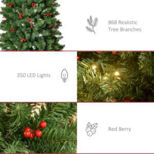 Homcom 7FT Artificial Pencil Christmas Tree