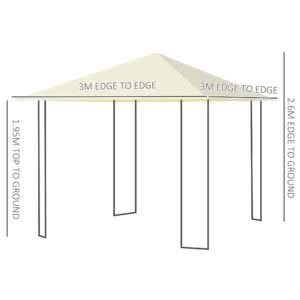 Outsunny Gazebo Party Tent Cream-white