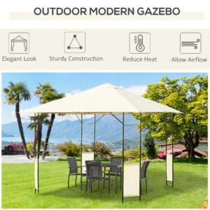 Outsunny Gazebo Party Tent Cream-white