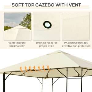 Outsunny Gazebo Party Tent Cream-white